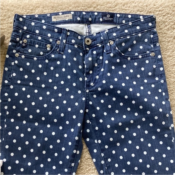 Anthropologie AG The Stevie Ankle Slim Straight Leg Polka Dot Jeans - Picture 3 of 8